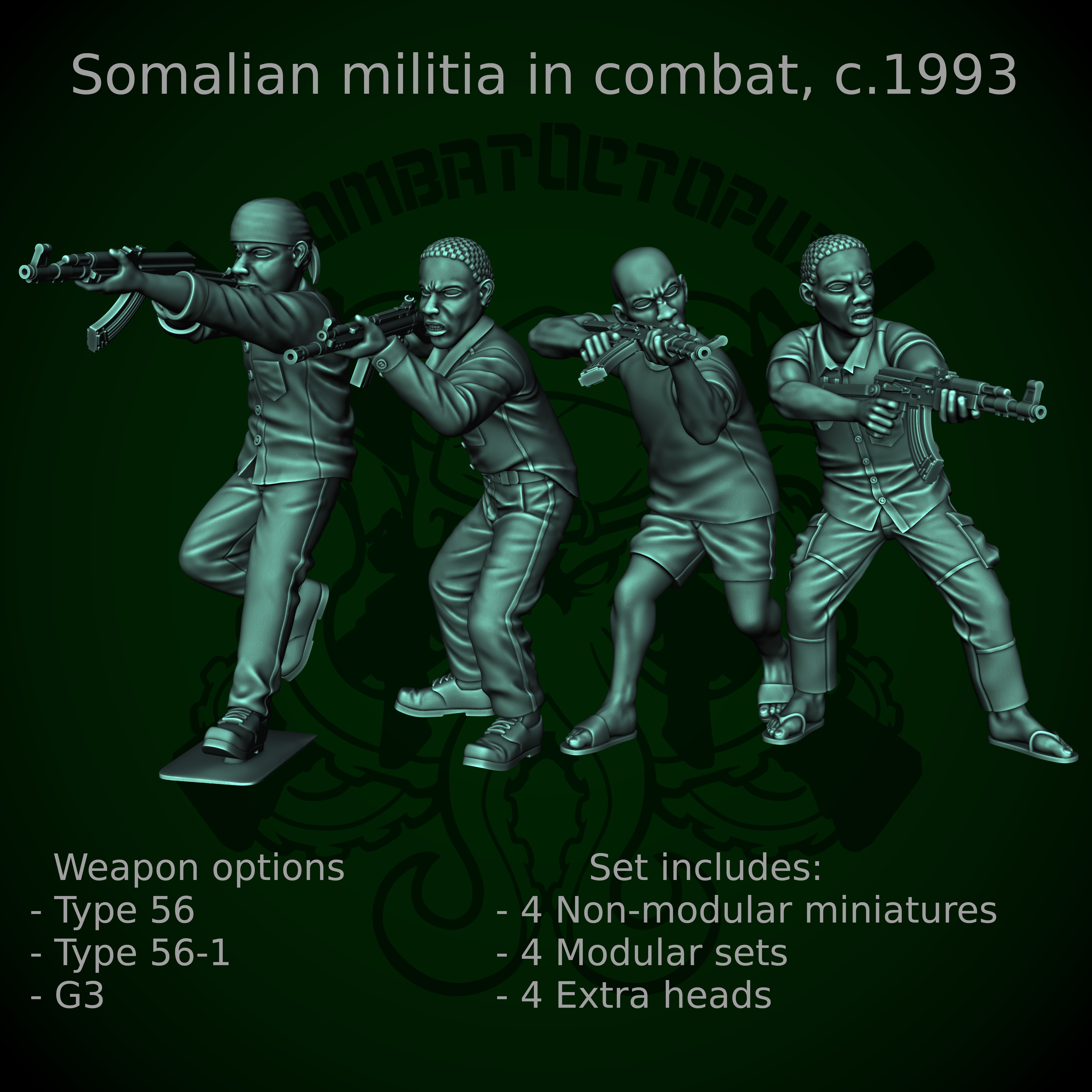 Somalian militia in combat, c.1993